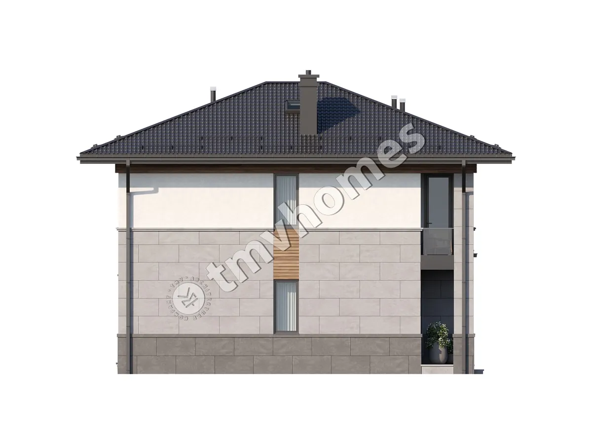 Projekt domu jednorodzinnego o pow. 173 m²: Piętrowy, 3 Sypialnie, Gabinet, 3 Łazienki