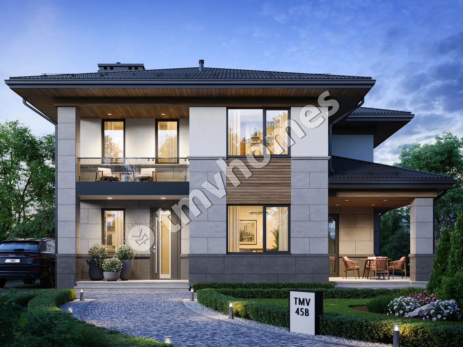 Projekt domu jednorodzinnego o pow. 173 m²: Piętrowy, 3 Sypialnie, Gabinet, 3 Łazienki
