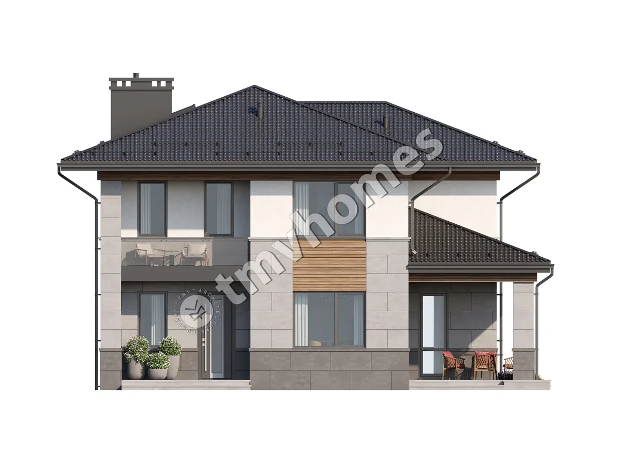 Projekt domu jednorodzinnego o pow. 173 m²: Piętrowy, 3 Sypialnie, Gabinet, 3 Łazienki