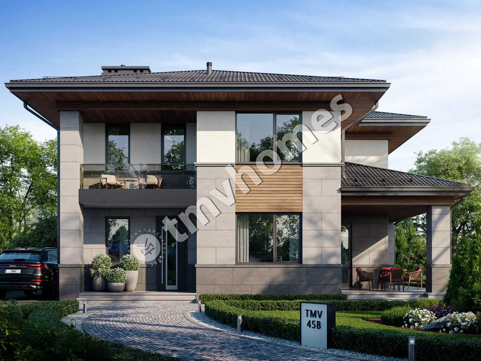 Projekt domu jednorodzinnego o pow. 173 m²: Piętrowy, 3 Sypialnie, Gabinet, 3 Łazienki