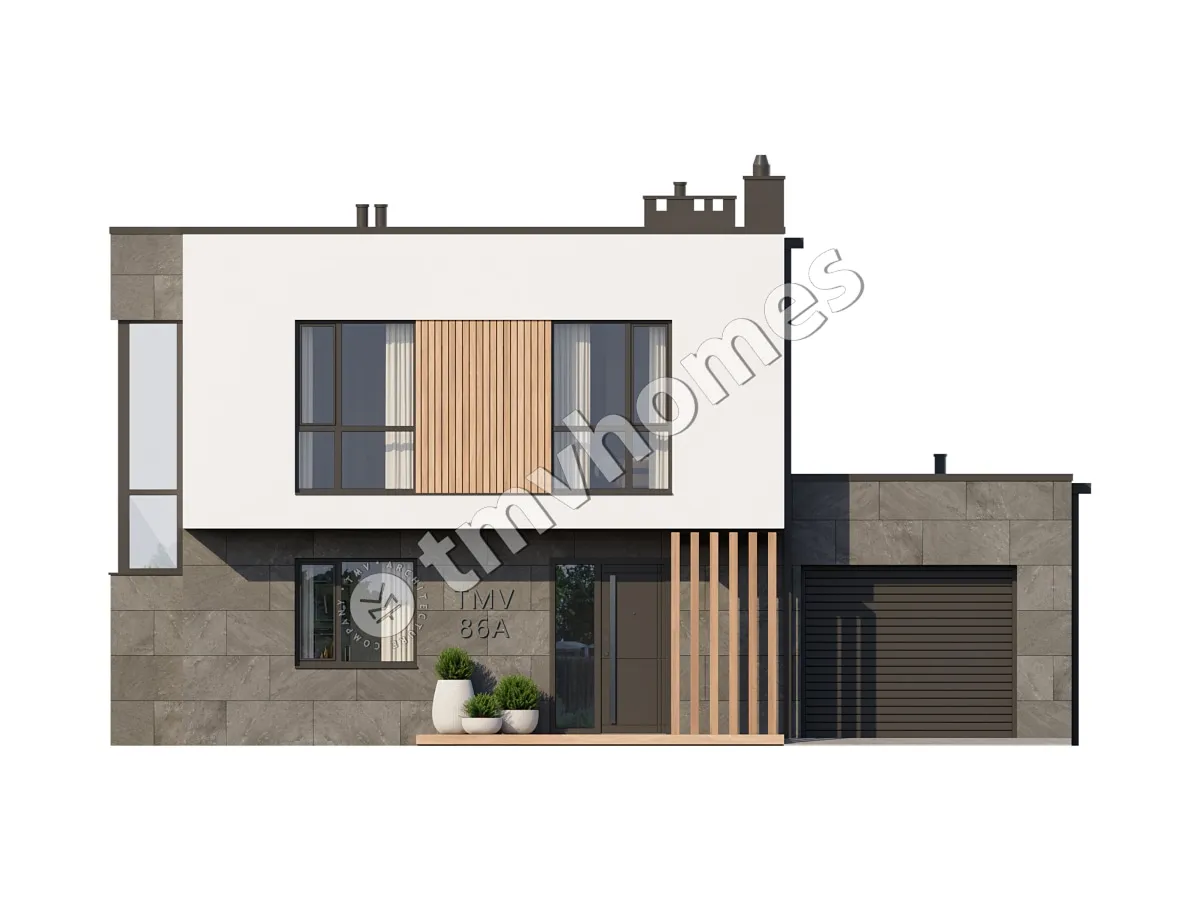 Projekt domu jednorodzinnego o pow. 175 m²: Piętrowy, 3 Sypialnie, 3 Łazienki, Garaż