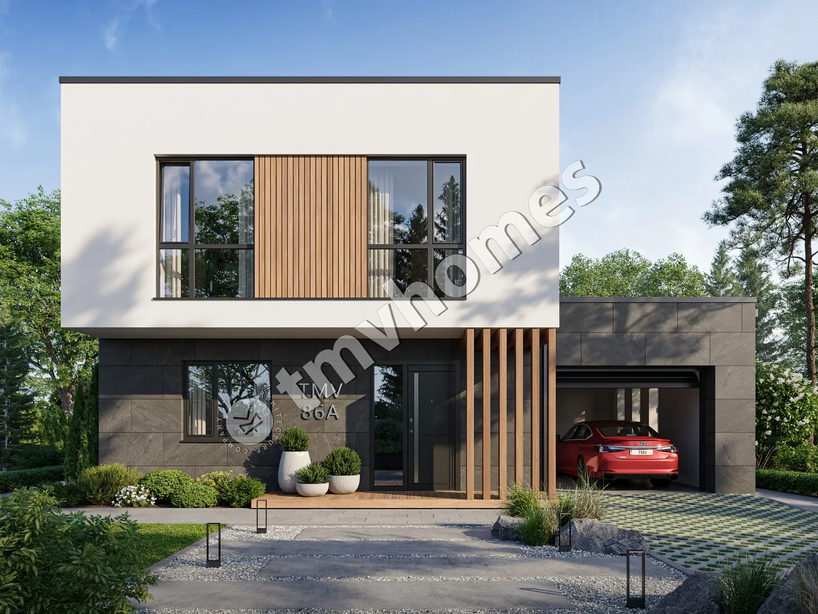 Projekt domu jednorodzinnego o pow. 175 m²: Piętrowy, 3 Sypialnie, 3 Łazienki, Garaż