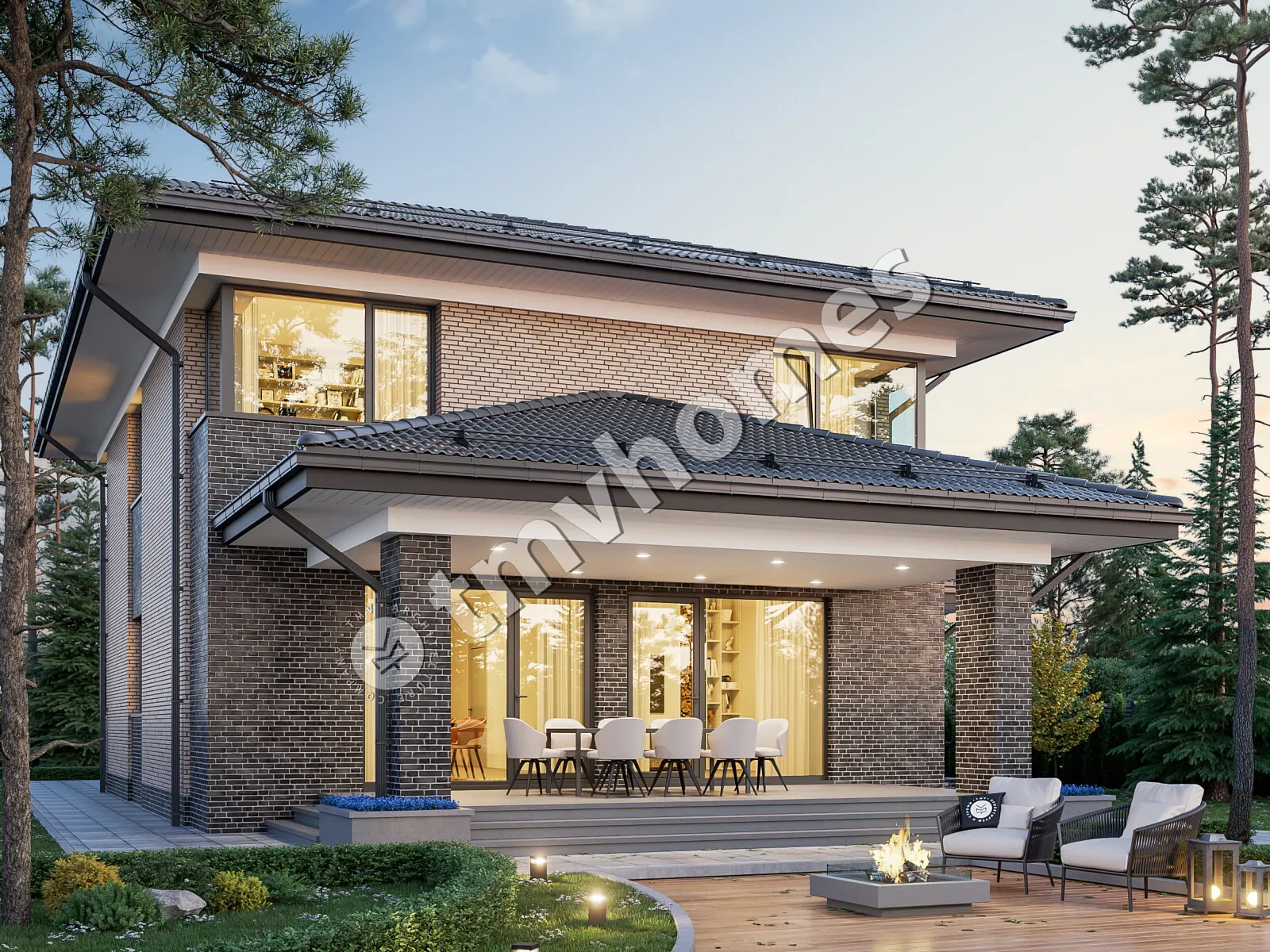 Projekt domu jednorodzinnego o pow. 237 m²: Piętrowy, 3 Sypialnie, Gabinet, 2 Łazienki, Otwarta kuchnia, Garaż