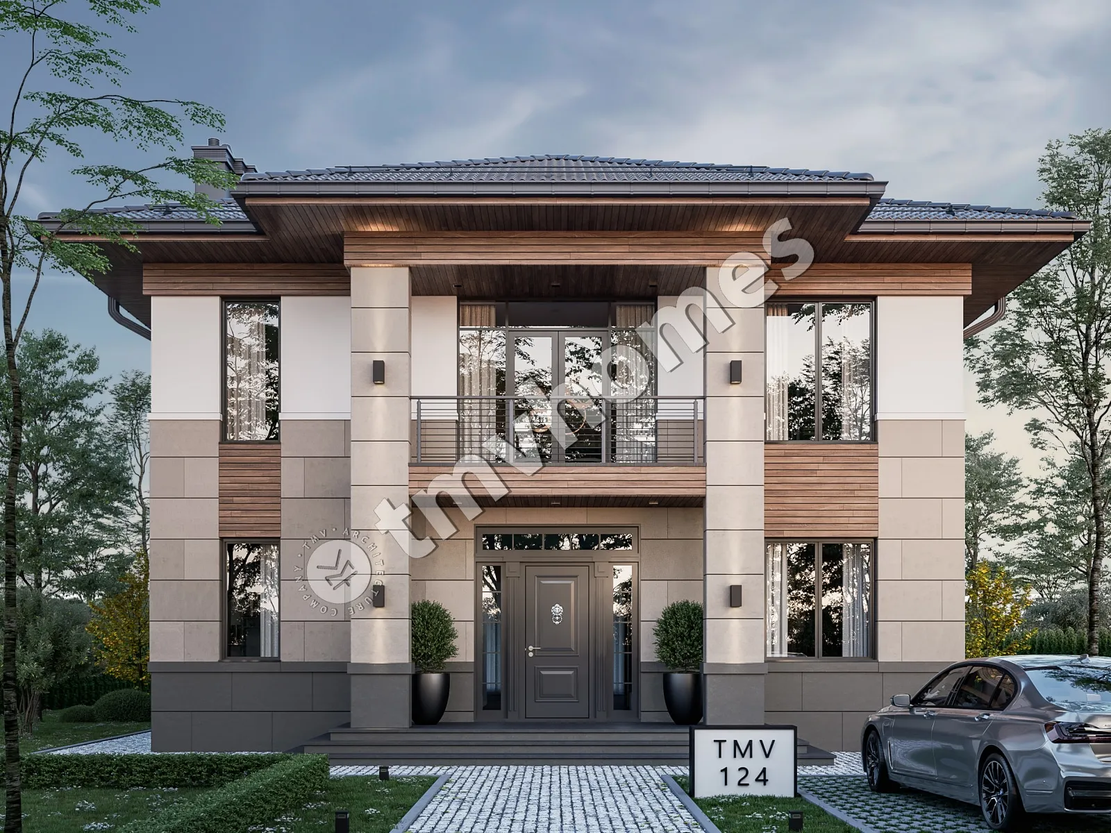 Projekt domu jednorodzinnego o pow. 231 m²: Piętrowy, 3 Sypialnie, Gabinet, 3 Łazienki, Otwarta kuchnia