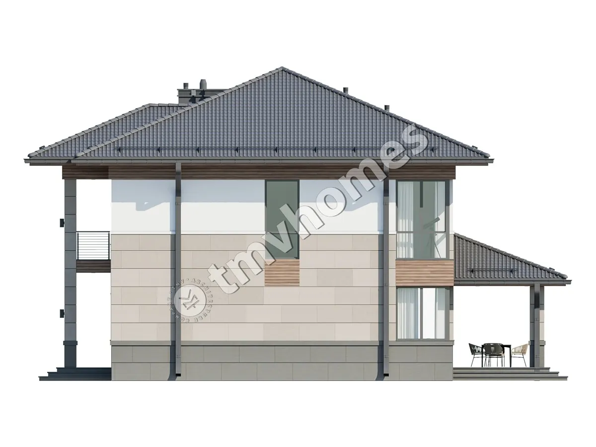 Projekt domu jednorodzinnego o pow. 231 m²: Piętrowy, 3 Sypialnie, Gabinet, 3 Łazienki, Otwarta kuchnia