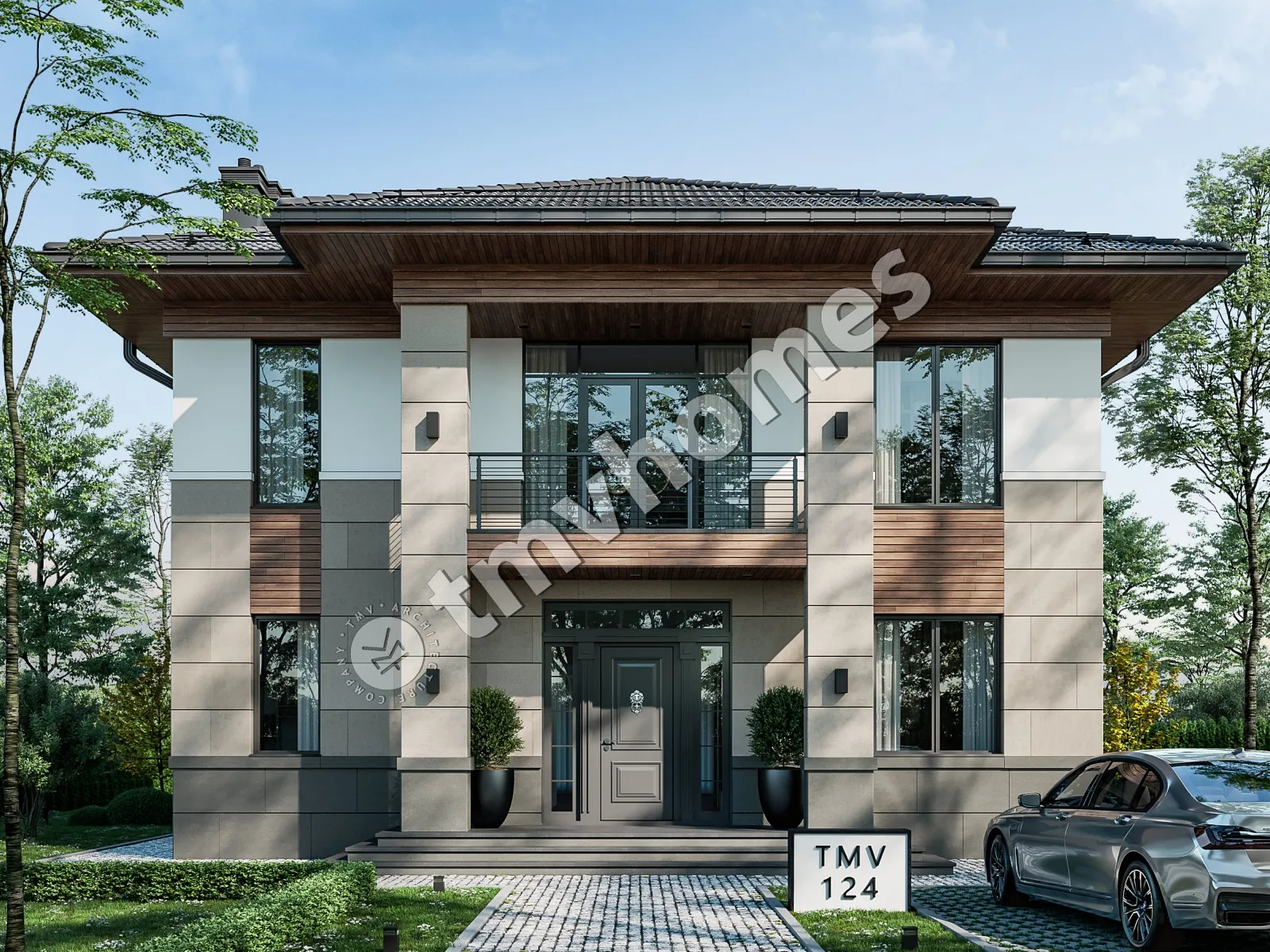 Projekt domu jednorodzinnego o pow. 231 m²: Piętrowy, 3 Sypialnie, Gabinet, 3 Łazienki, Otwarta kuchnia