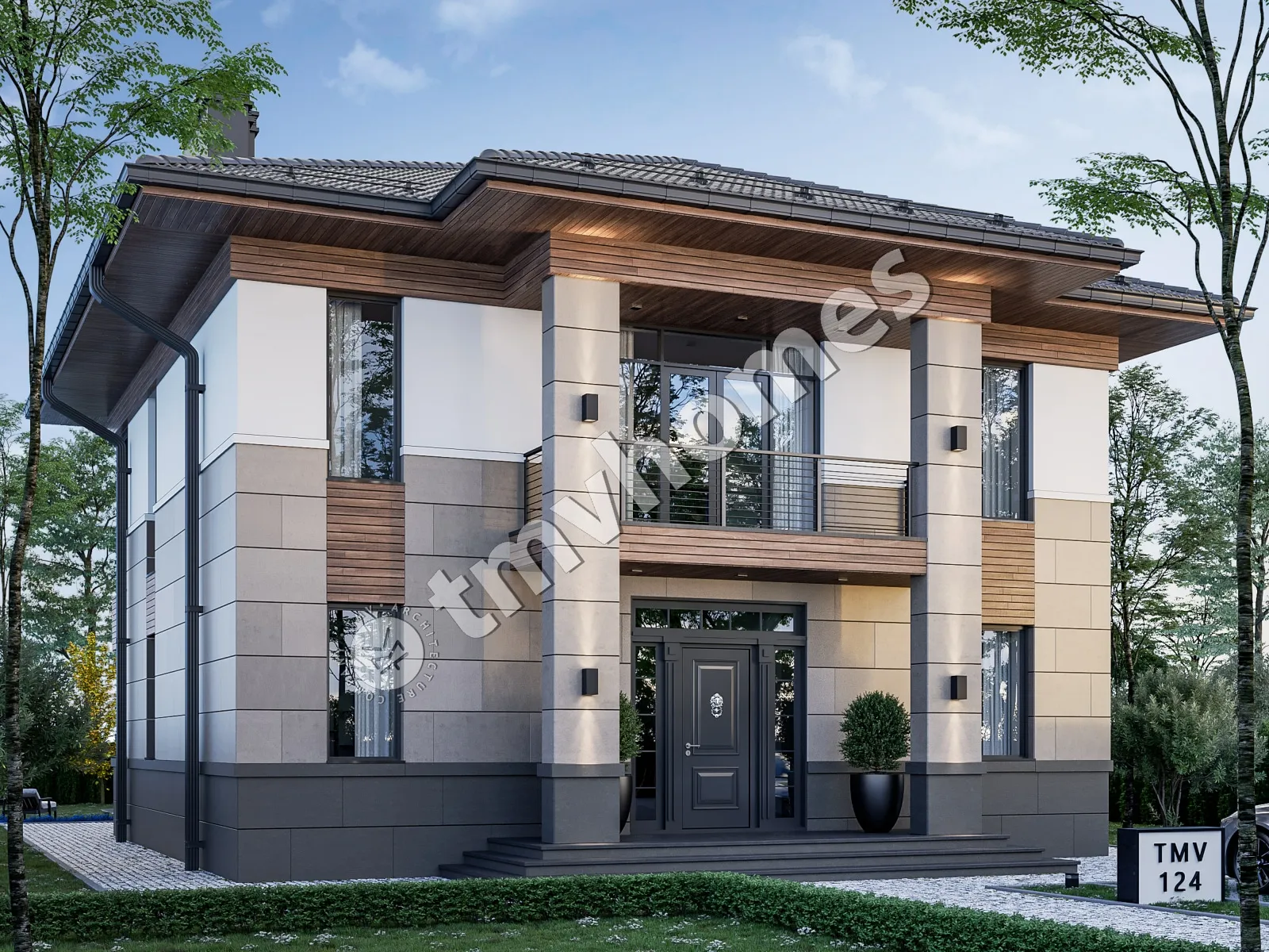 Projekt domu jednorodzinnego o pow. 231 m²: Piętrowy, 3 Sypialnie, Gabinet, 3 Łazienki, Otwarta kuchnia