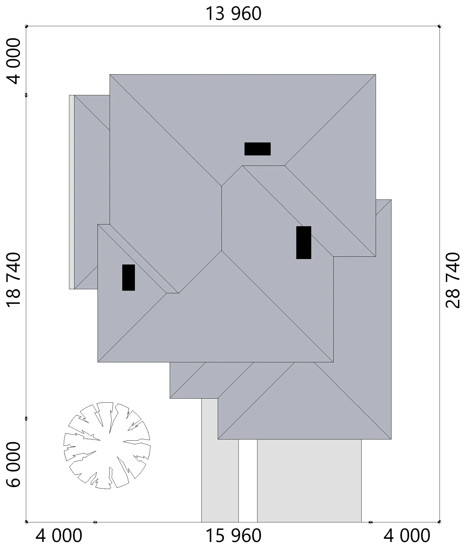 Projekt domu jednorodzinnego o pow. 310 m²: Piętrowy, 4 Sypialnie, Gabinet, 3 Łazienki, Otwarta kuchnia, Garaż