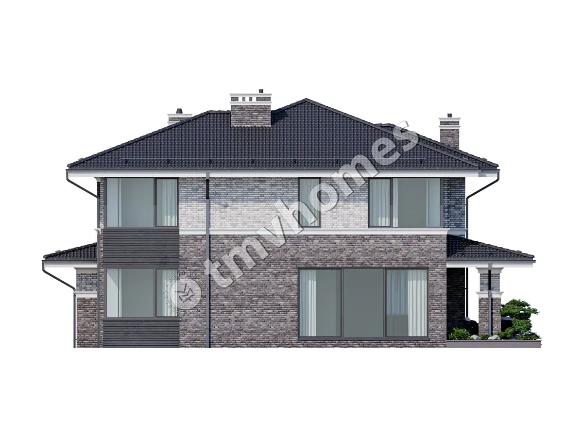 Projekt domu jednorodzinnego o pow. 310 m²: Piętrowy, 4 Sypialnie, Gabinet, 3 Łazienki, Otwarta kuchnia, Garaż