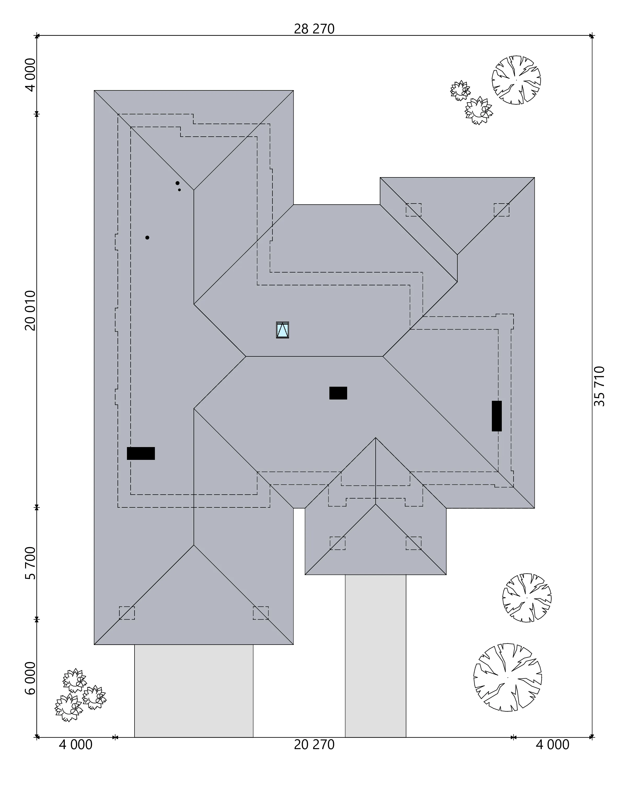 Projekt domu jednorodzinnego o pow. 243 m²: Parterowy, 3 Sypialnie, 3 Łazienki, Otwarta kuchnia, Wiata