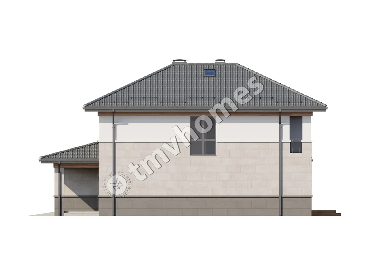 Projekt domu jednorodzinnego o pow. 225 m²: Piętrowy, 4 Sypialnie, 3 Łazienki, Otwarta kuchnia, Garaż