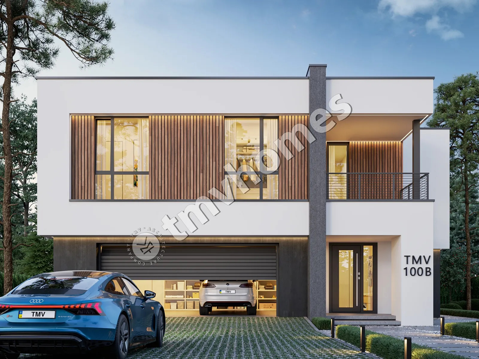 Projekt domu jednorodzinnego o pow. 337 m²: Piętrowy, 4 Sypialnie, Gabinet, 3 Łazienki, Otwarta kuchnia, Garaż