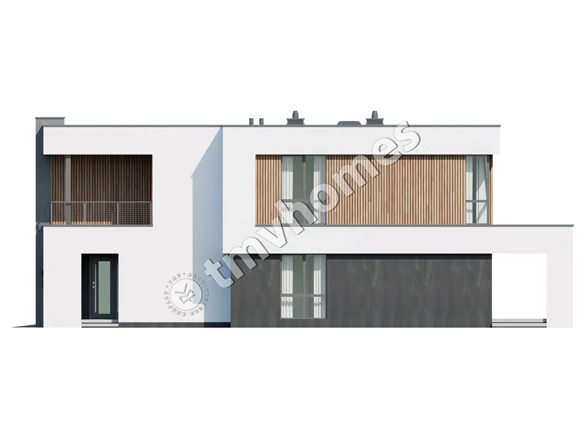 Projekt domu jednorodzinnego o pow. 337 m²: Piętrowy, 4 Sypialnie, Gabinet, 3 Łazienki, Otwarta kuchnia, Garaż
