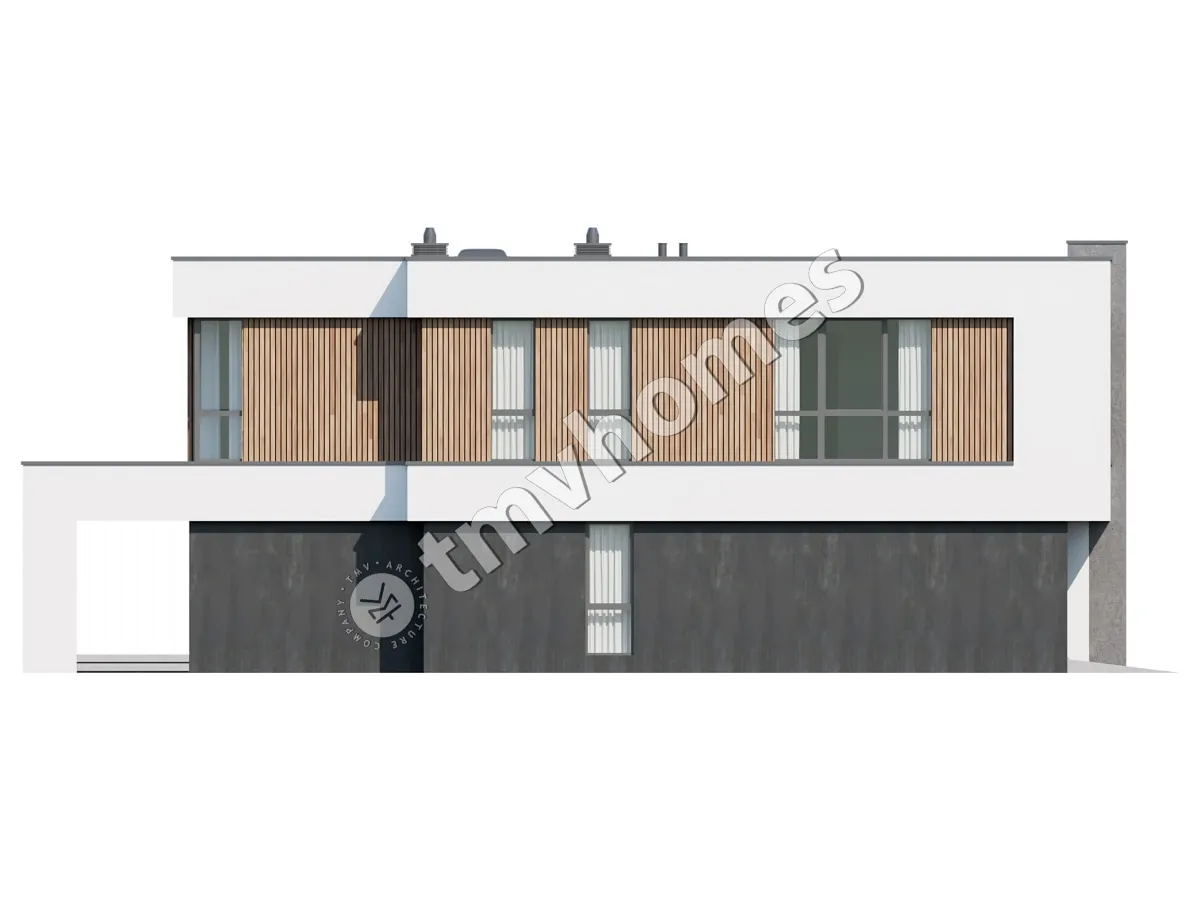 Projekt domu jednorodzinnego o pow. 337 m²: Piętrowy, 4 Sypialnie, Gabinet, 3 Łazienki, Otwarta kuchnia, Garaż