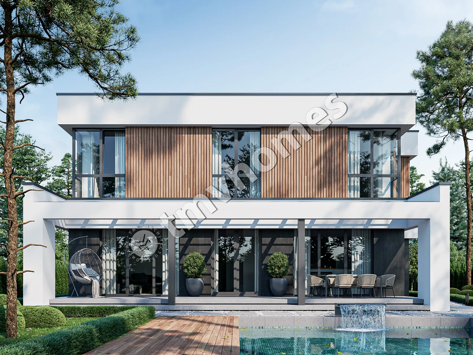 Projekt domu jednorodzinnego o pow. 337 m²: Piętrowy, 4 Sypialnie, Gabinet, 3 Łazienki, Otwarta kuchnia, Garaż