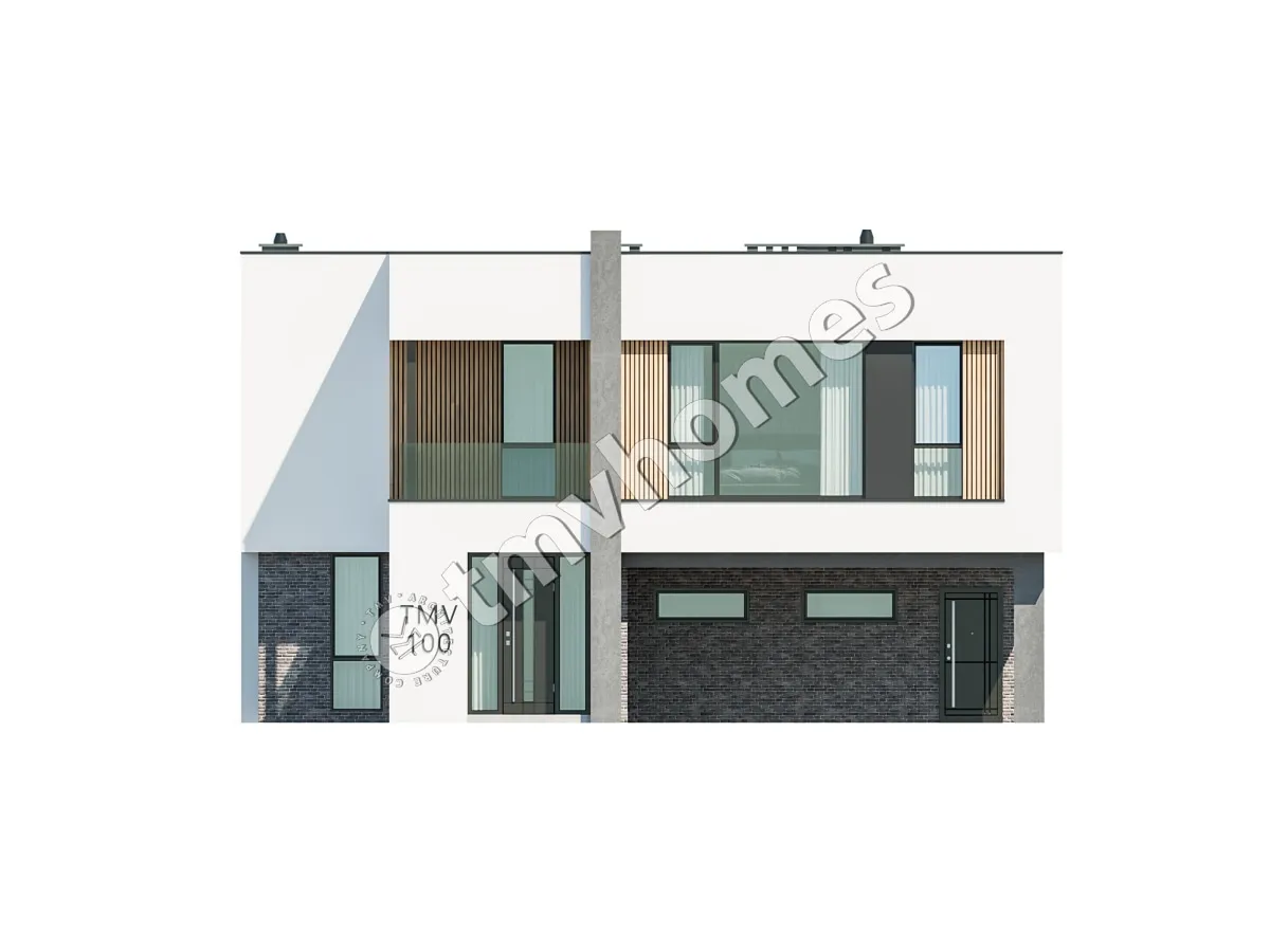 Projekt domu jednorodzinnego o pow. 252 m²: Piętrowy, 3 Sypialnie, Gabinet, 3 Łazienki, Otwarta kuchnia, Wiata