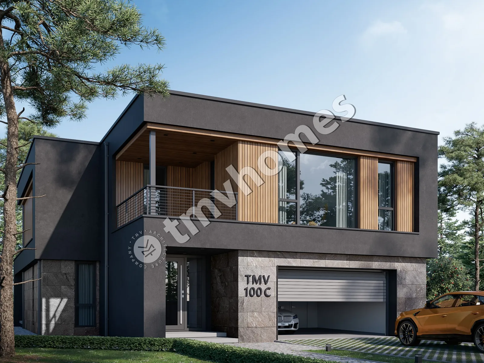 Projekt domu jednorodzinnego o pow. 331 m²: Piętrowy, 3 Sypialnie, Gabinet, 3 Łazienki, Otwarta kuchnia, Garaż