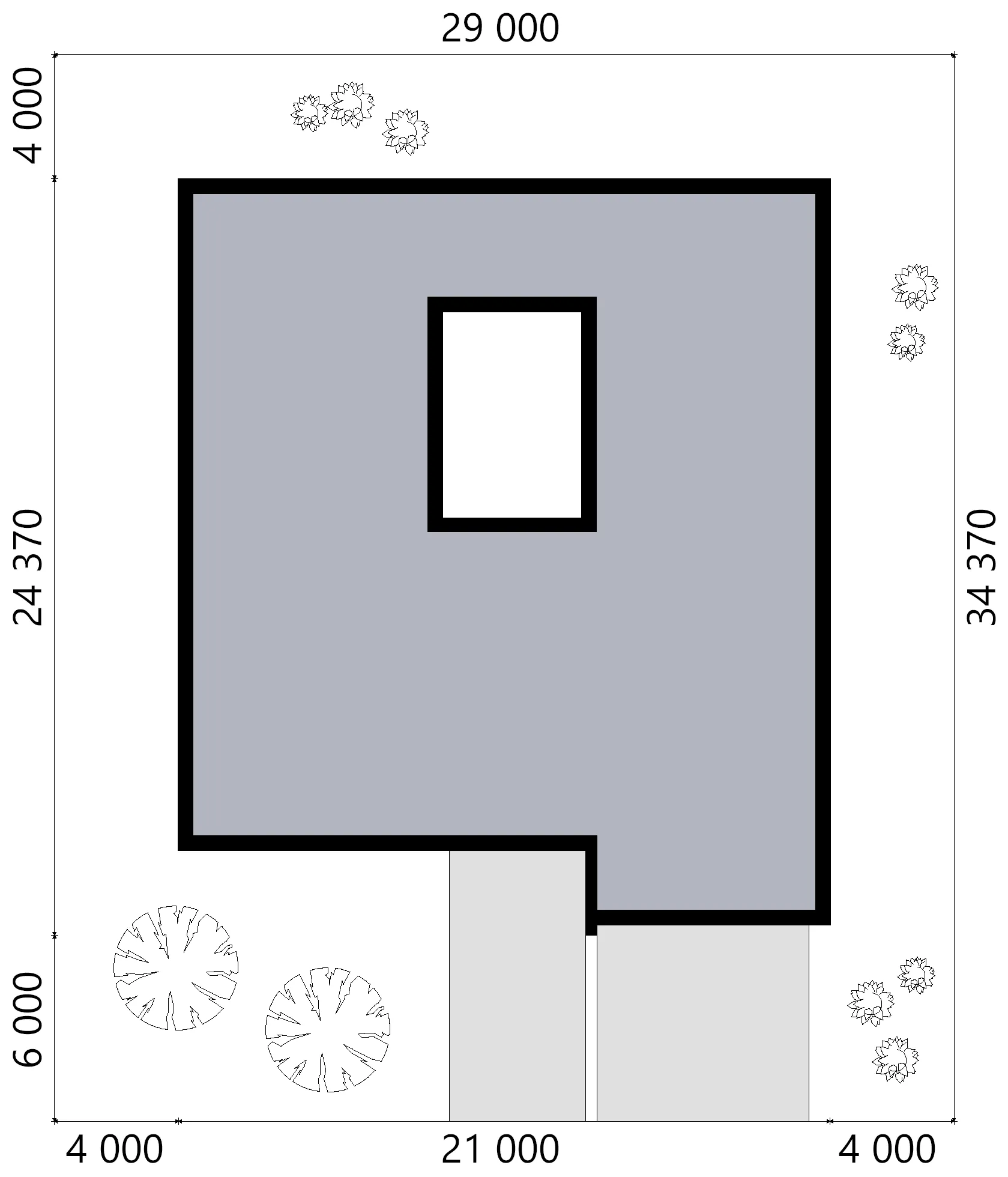 Projekt domu jednorodzinnego o pow. 243 m²: Parterowy, 4 Sypialnie, 5 Łazienki, Otwarta kuchnia, Wiata