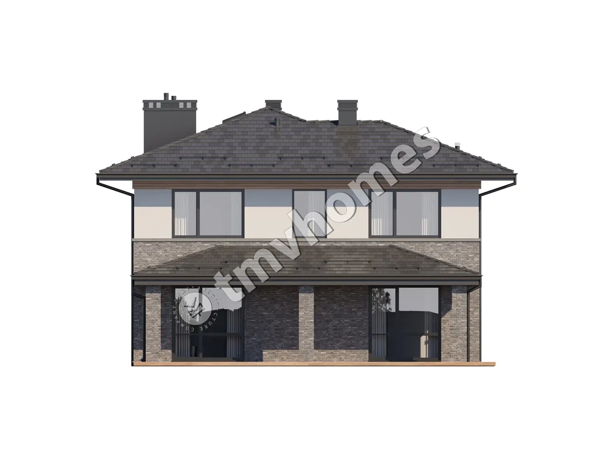 Projekt domu jednorodzinnego o pow. 175 m²: Piętrowy, 3 Sypialnie, Gabinet, 3 Łazienki, Otwarta kuchnia