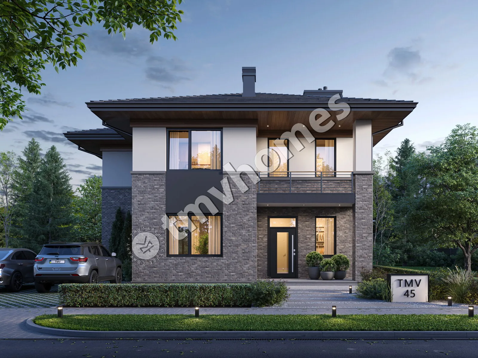 Projekt domu jednorodzinnego o pow. 175 m²: Piętrowy, 3 Sypialnie, Gabinet, 3 Łazienki, Otwarta kuchnia