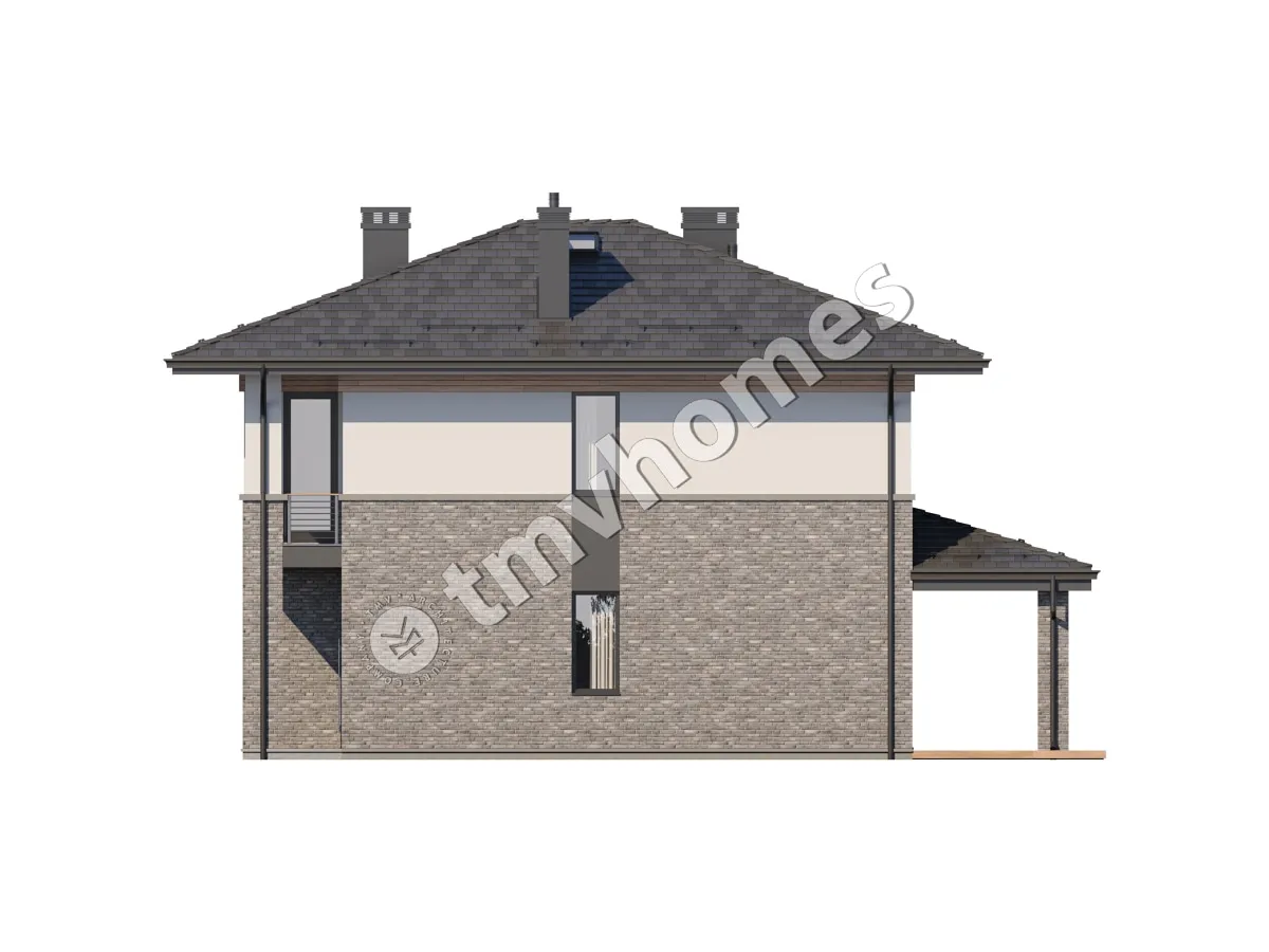 Projekt domu jednorodzinnego o pow. 175 m²: Piętrowy, 3 Sypialnie, Gabinet, 3 Łazienki, Otwarta kuchnia