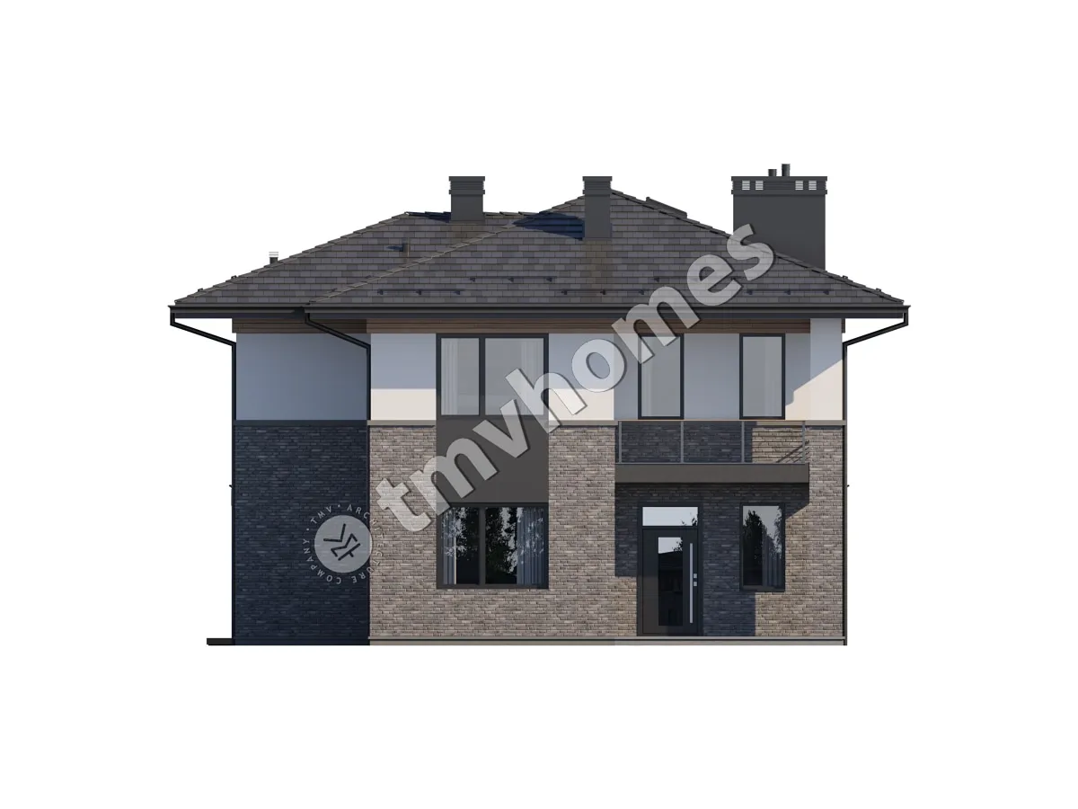 Projekt domu jednorodzinnego o pow. 175 m²: Piętrowy, 3 Sypialnie, Gabinet, 3 Łazienki, Otwarta kuchnia