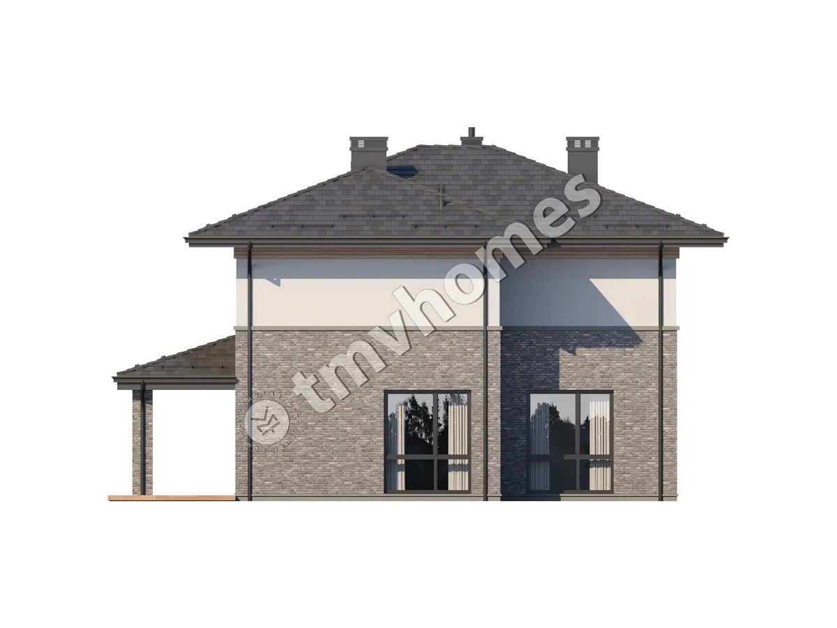 Projekt domu jednorodzinnego o pow. 175 m²: Piętrowy, 3 Sypialnie, Gabinet, 3 Łazienki, Otwarta kuchnia