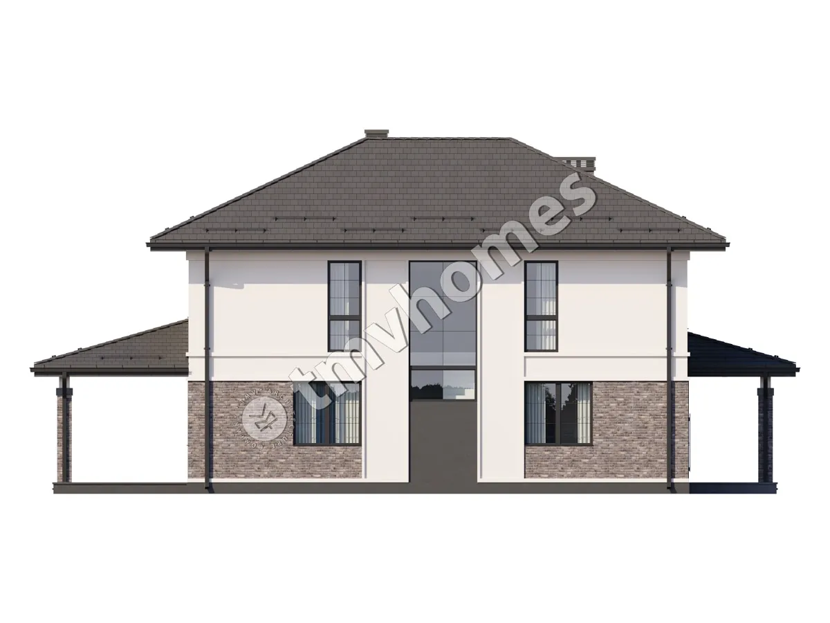 Projekt domu jednorodzinnego o pow. 190 m²: Piętrowy, 4 Sypialnie, 3 Łazienki, Otwarta kuchnia