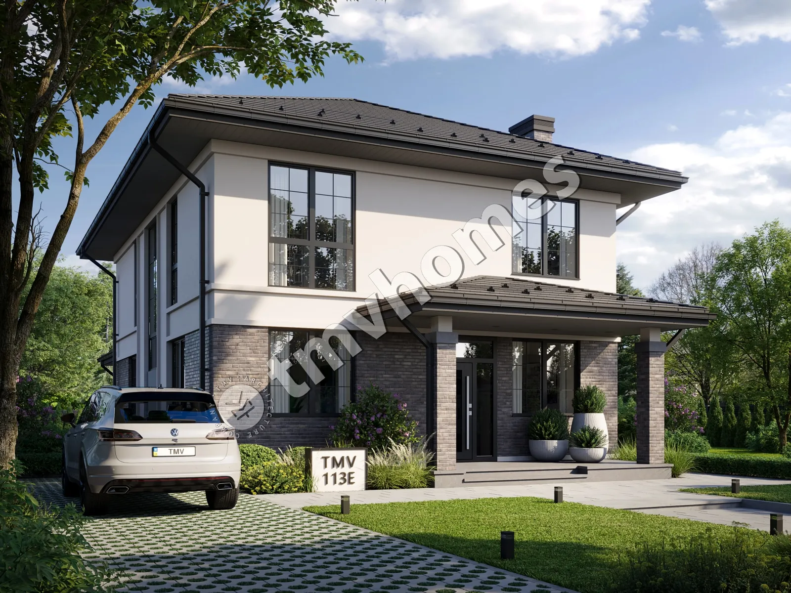 Projekt domu jednorodzinnego o pow. 190 m²: Piętrowy, 4 Sypialnie, 3 Łazienki, Otwarta kuchnia