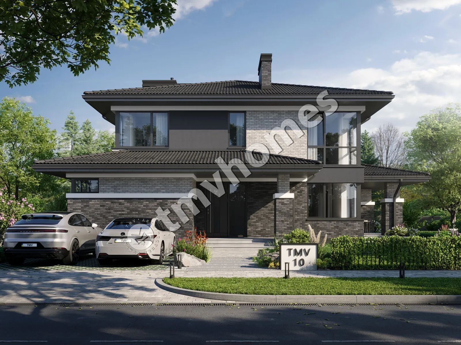 Projekt domu jednorodzinnego o pow. 352 m²: Piętrowy + Piwnica, 4 Sypialnie, 3 Łazienki, Otwarta kuchnia