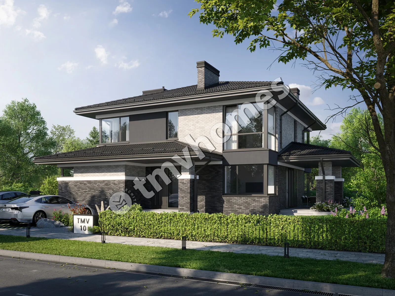 Projekt domu jednorodzinnego o pow. 352 m²: Piętrowy + Piwnica, 4 Sypialnie, 3 Łazienki, Otwarta kuchnia