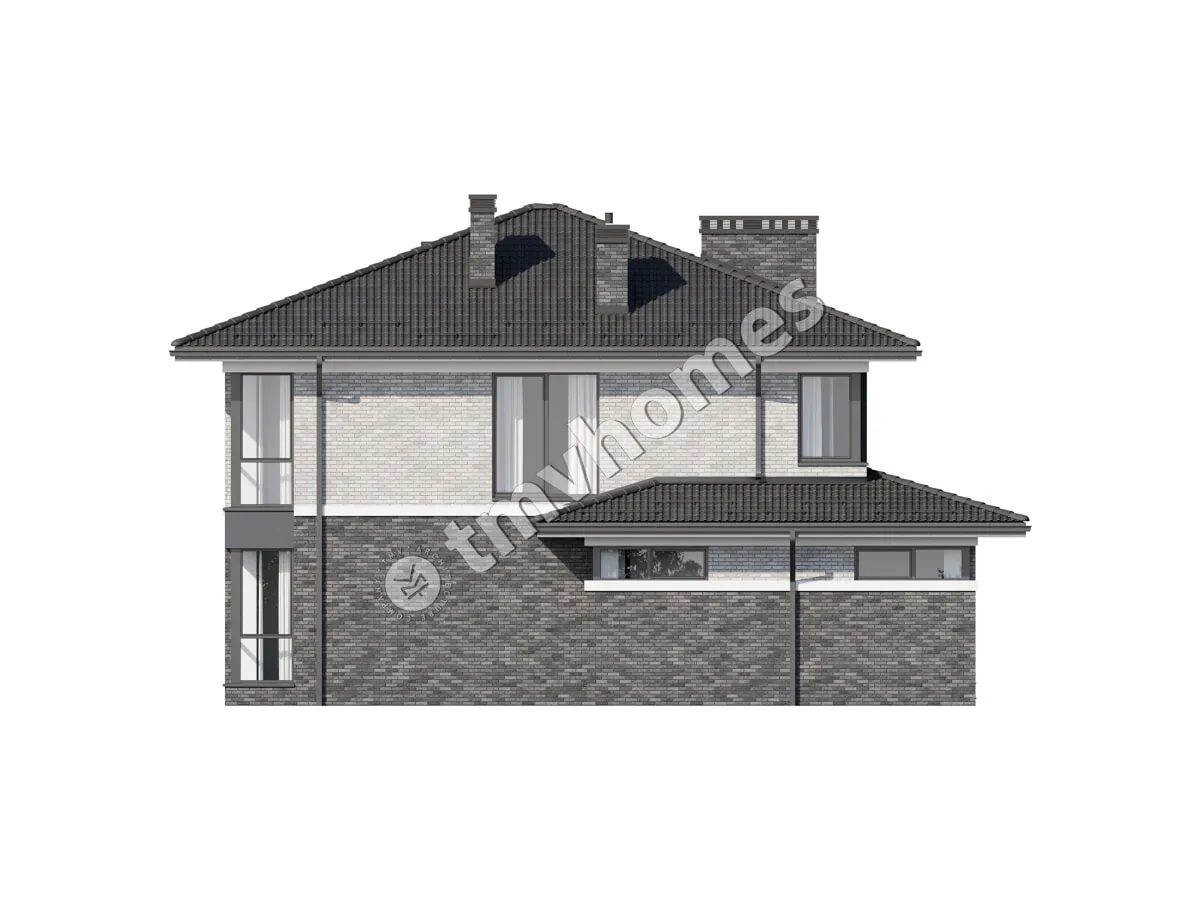 Projekt domu jednorodzinnego o pow. 352 m²: Piętrowy + Piwnica, 4 Sypialnie, 3 Łazienki, Otwarta kuchnia