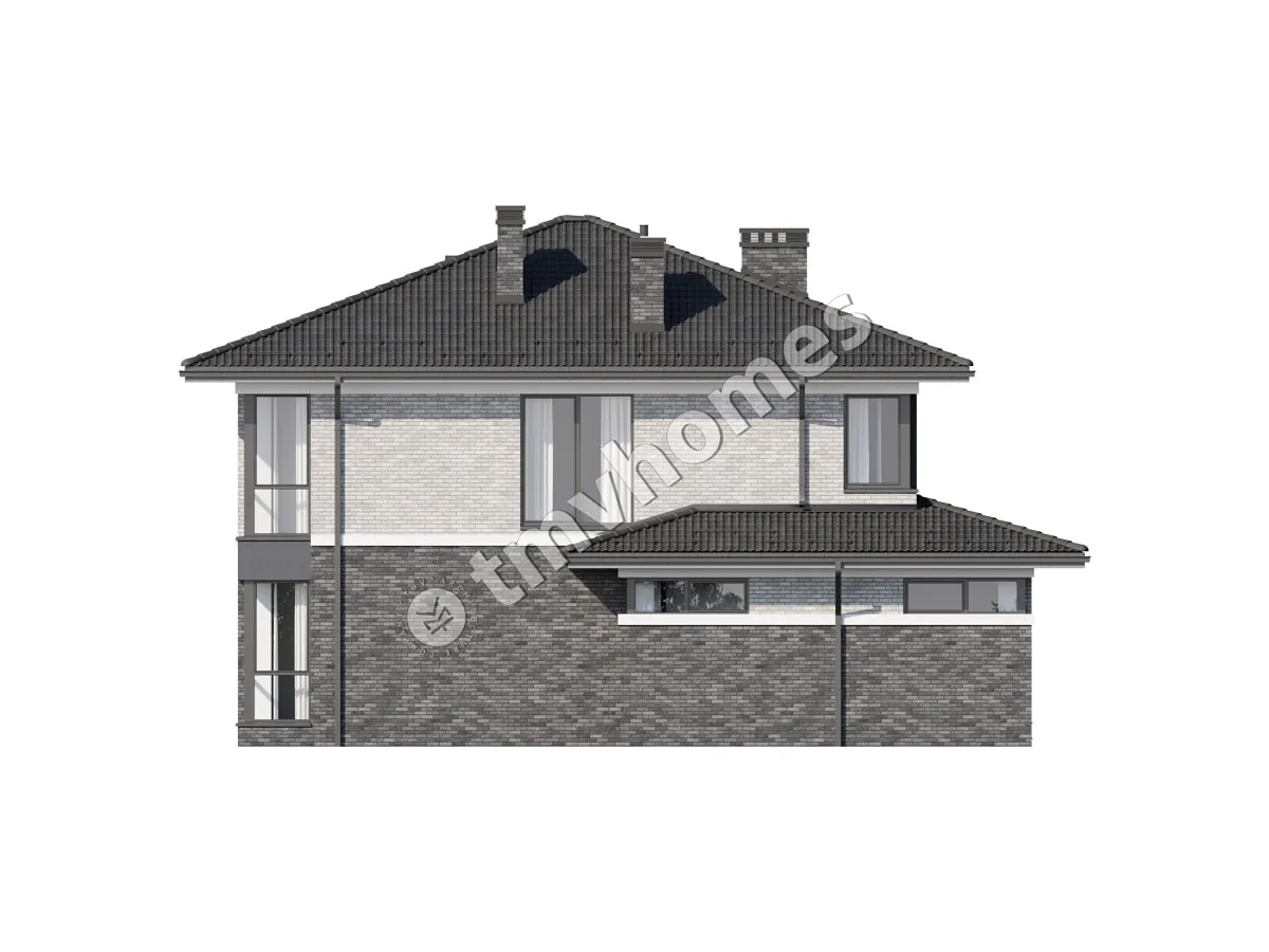 Projekt domu jednorodzinnego o pow. 251 m²: Piętrowy, 4 Sypialnie, 3 Łazienki, Otwarta kuchnia