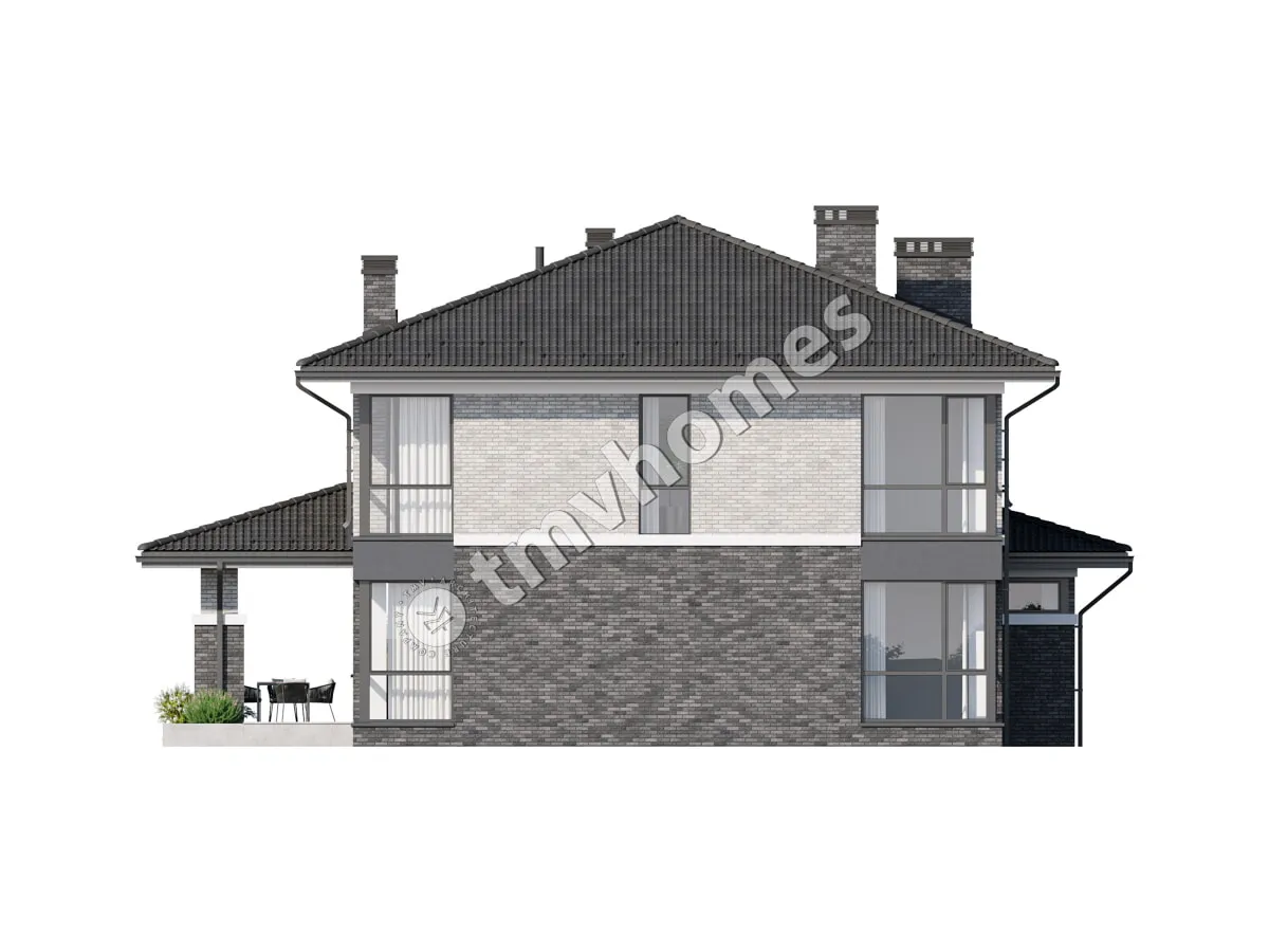 Projekt domu jednorodzinnego o pow. 251 m²: Piętrowy, 4 Sypialnie, 3 Łazienki, Otwarta kuchnia