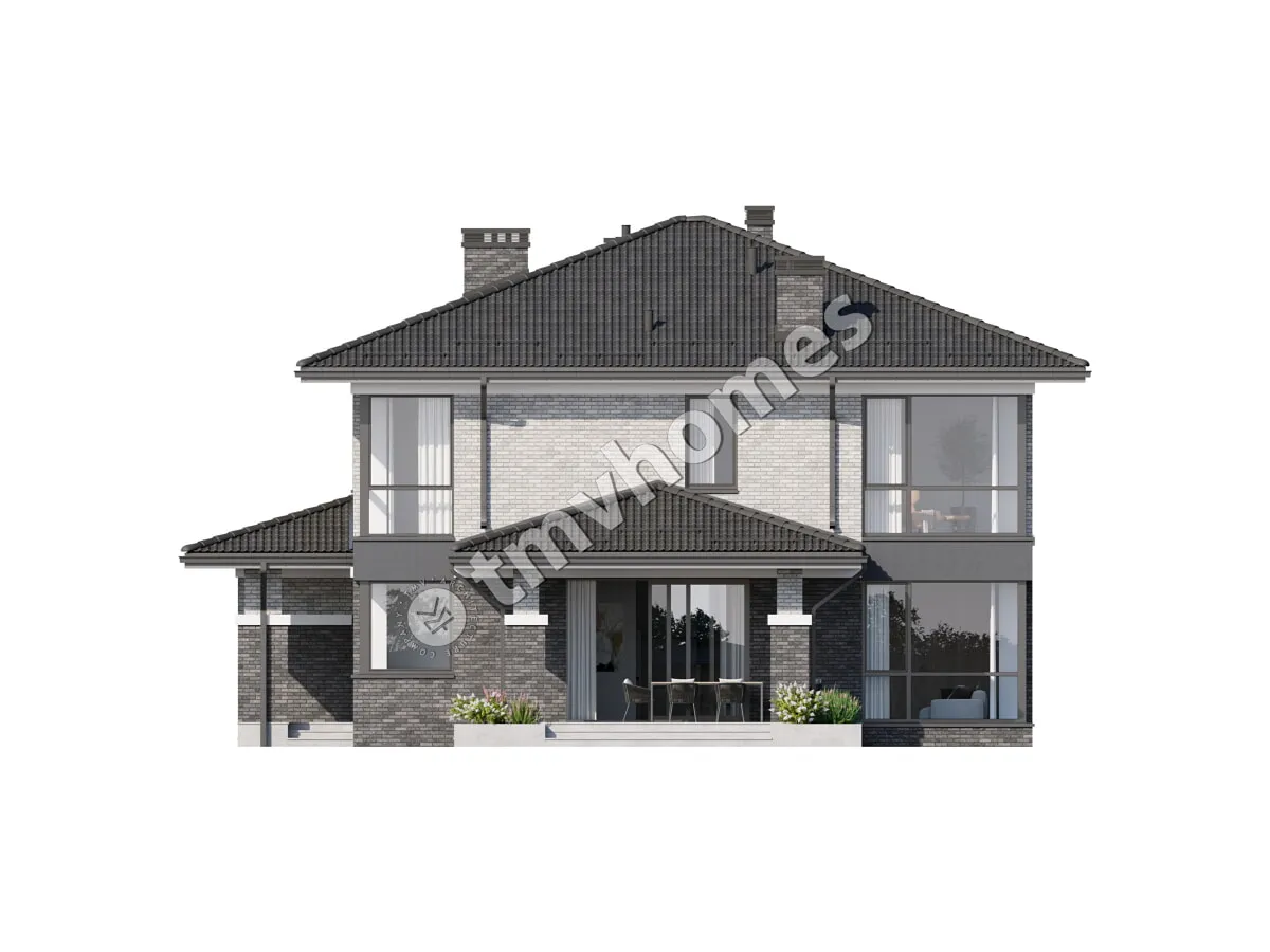 Projekt domu jednorodzinnego o pow. 251 m²: Piętrowy, 4 Sypialnie, 3 Łazienki, Otwarta kuchnia