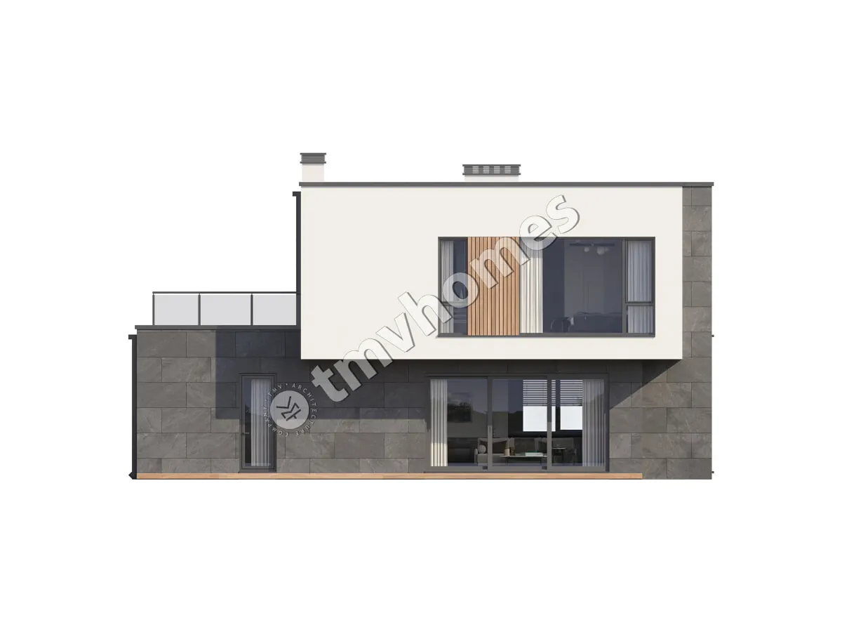 Projekt domu jednorodzinnego o pow. 206 m²: Piętrowy, 3 Sypialnie, 3 Łazienki, Otwarta kuchnia, Garaż