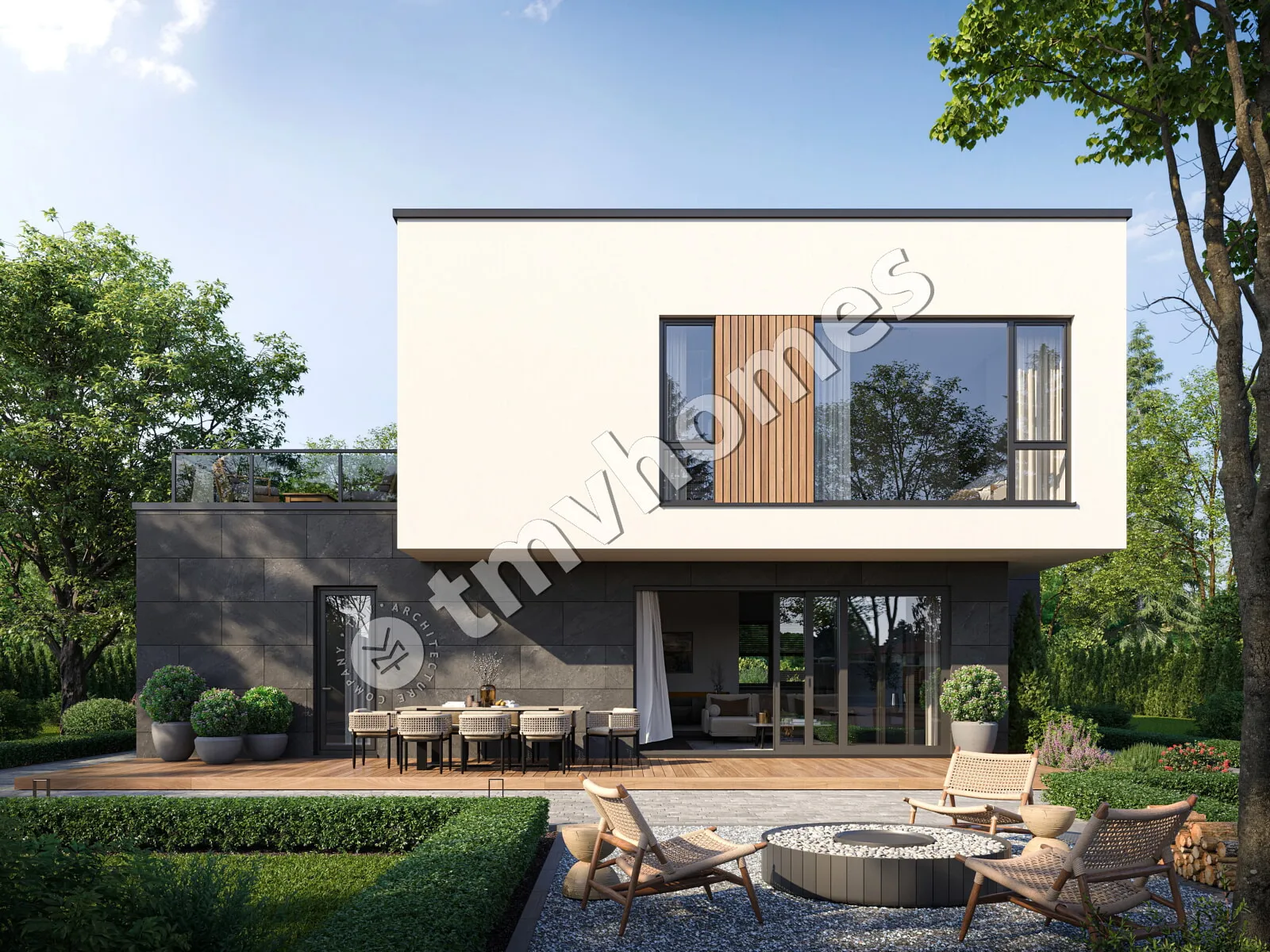 Projekt domu jednorodzinnego o pow. 206 m²: Piętrowy, 3 Sypialnie, 3 Łazienki, Otwarta kuchnia, Garaż