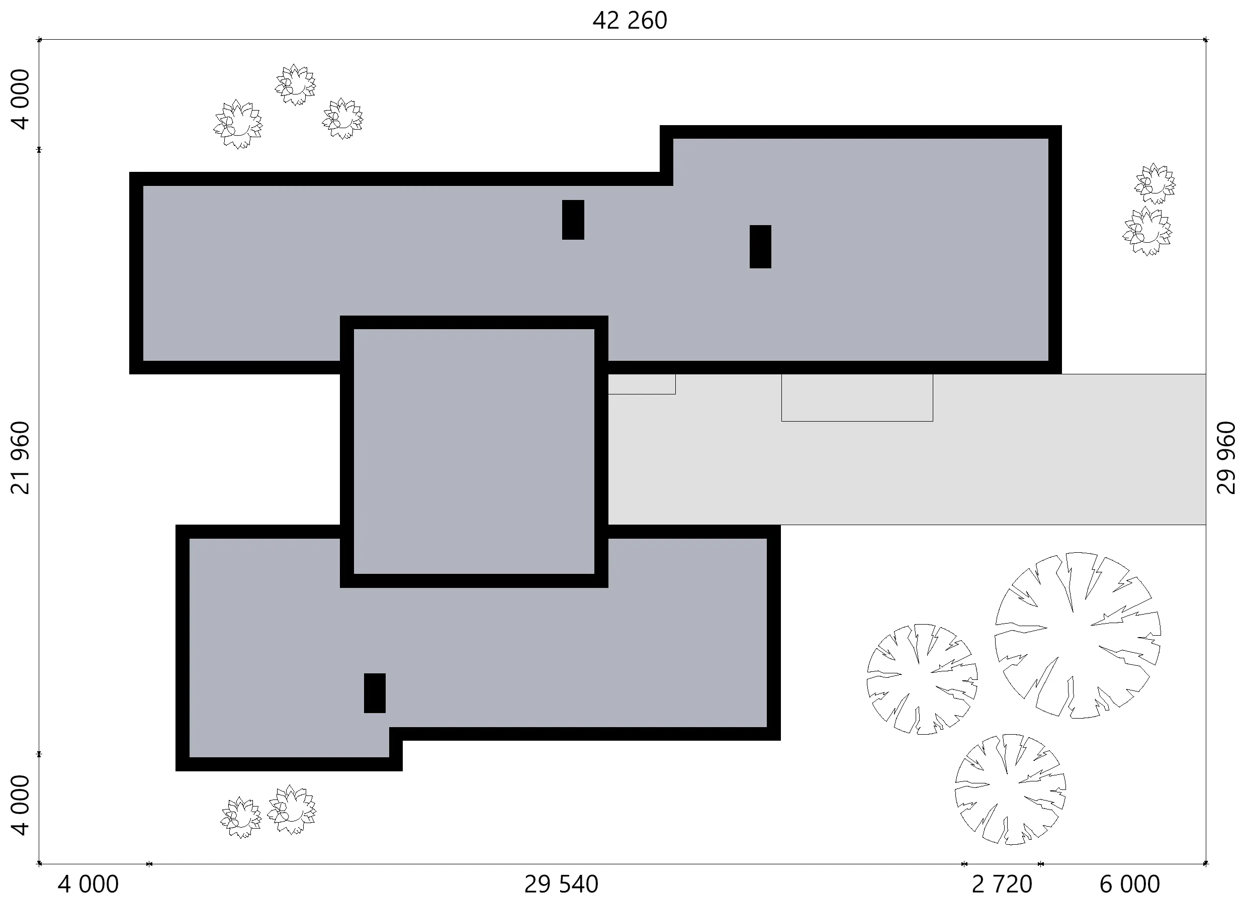 Projekt domu jednorodzinnego o pow. 287 m²: Parterowy, 3 Sypialnie, Gabinet, 3 Łazienki, Otwarta kuchnia, Wiata