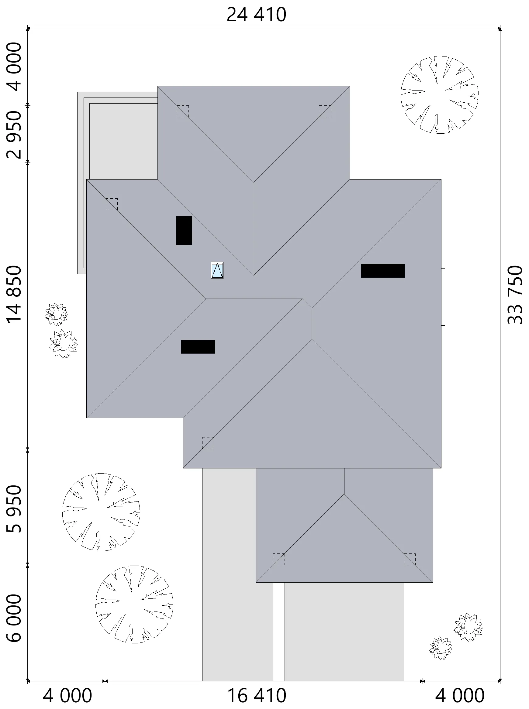 Projekt domu jednorodzinnego o pow. 353 m²: Piętrowy, 4 Sypialnie, Gabinet, 3 Łazienki, Wiata