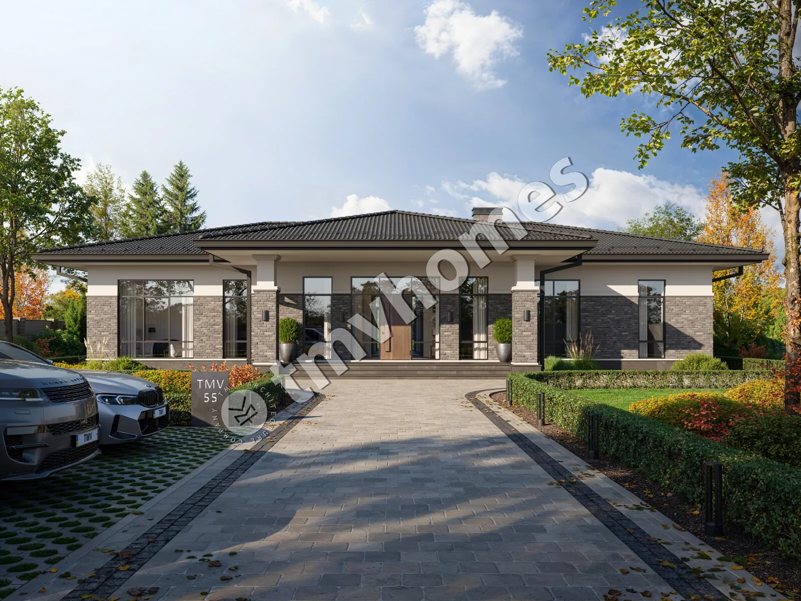 Projekt domu jednorodzinnego o pow. 212 m²: Parterowy, 3 Sypialnie, Gabinet, 3 Łazienki, Otwarta kuchnia
