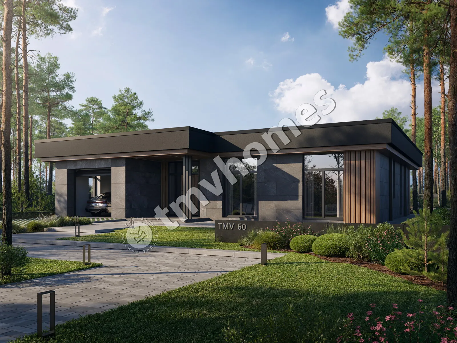 Projekt domu jednorodzinnego o pow. 189 m²: Parterowy, 3 Sypialnie, 2 Łazienki, Otwarta kuchnia, Garaż