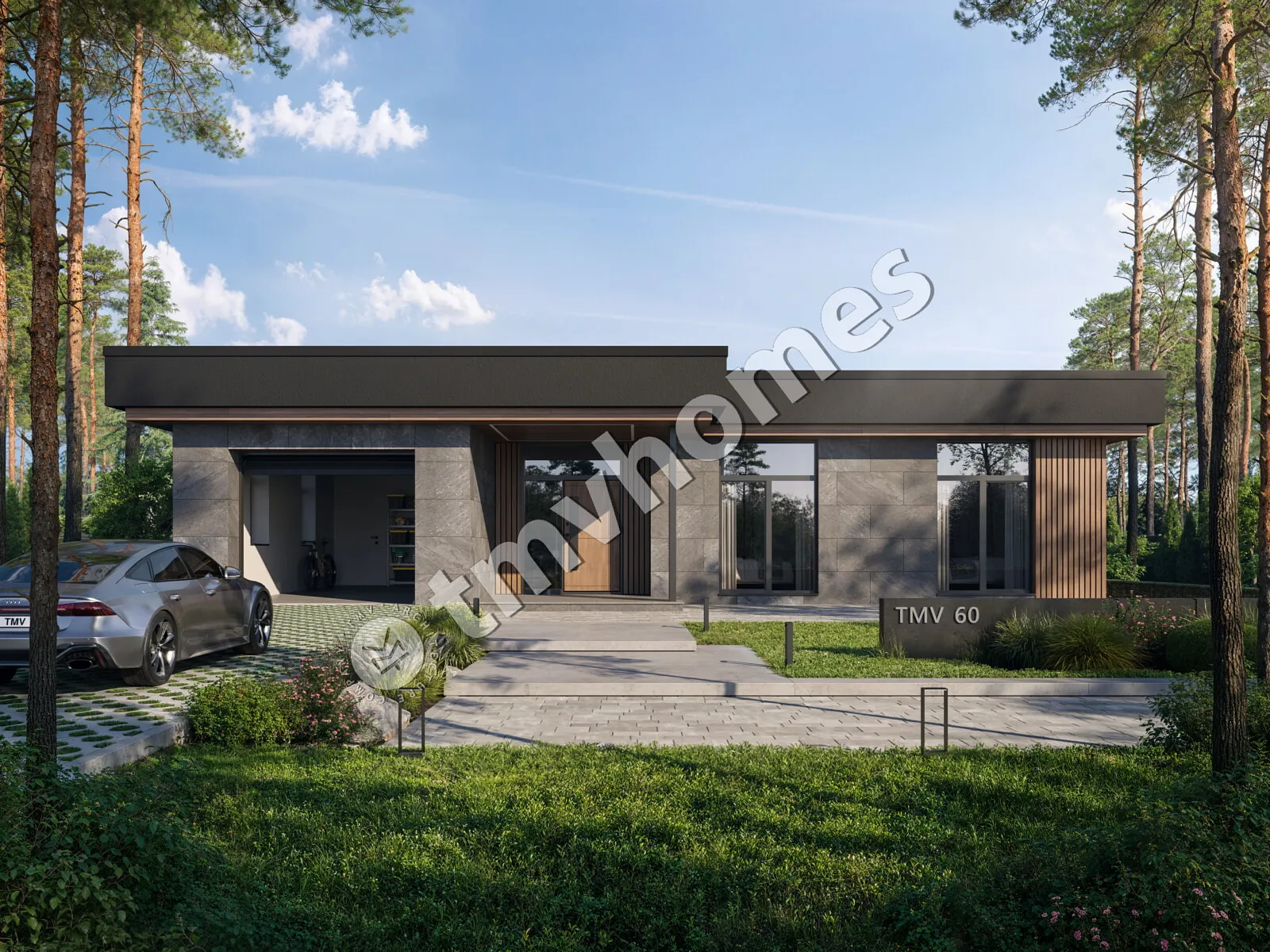 Projekt domu jednorodzinnego o pow. 189 m²: Parterowy, 3 Sypialnie, 2 Łazienki, Otwarta kuchnia, Garaż