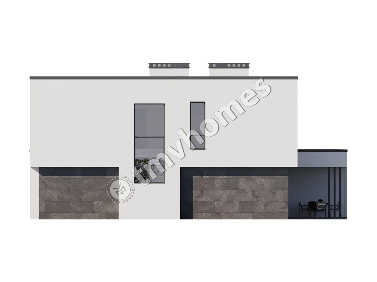Projekt domu jednorodzinnego o pow. 233 m²: Piętrowy, 4 Sypialnie, 3 Łazienki, Otwarta kuchnia, Garaż