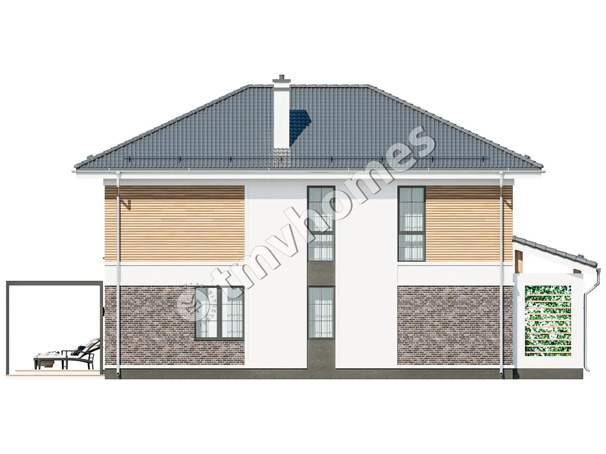 Projekt domu jednorodzinnego o pow. 181 m²: Piętrowy, 4 Sypialnie, 3 Łazienki, Otwarta kuchnia
