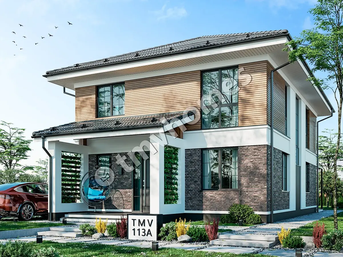 Projekt domu jednorodzinnego o pow. 186 m²: Piętrowy, 5 Sypialnie, 2 Łazienki, Otwarta kuchnia