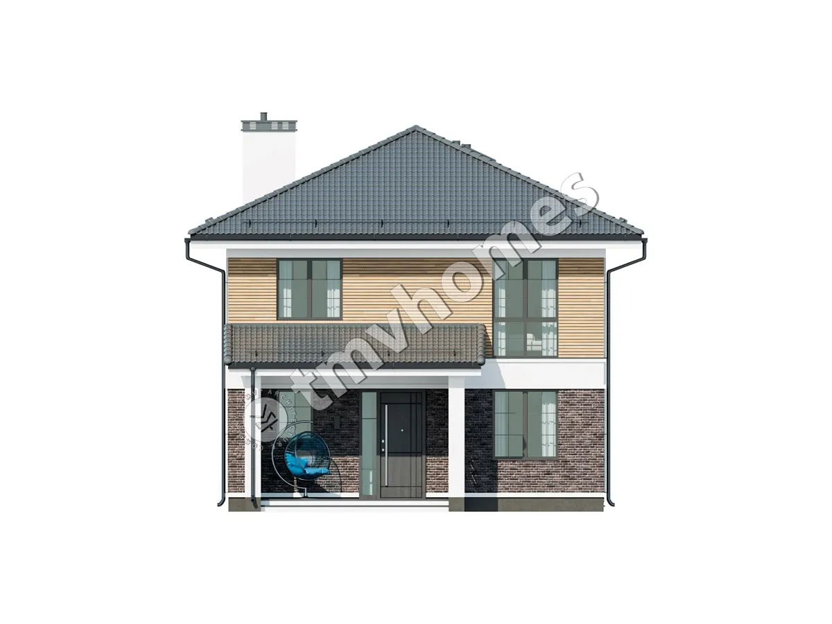 Projekt domu jednorodzinnego o pow. 186 m²: Piętrowy, 5 Sypialnie, 2 Łazienki, Otwarta kuchnia