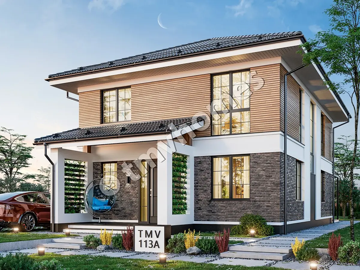 Projekt domu jednorodzinnego o pow. 186 m²: Piętrowy, 5 Sypialnie, 2 Łazienki, Otwarta kuchnia