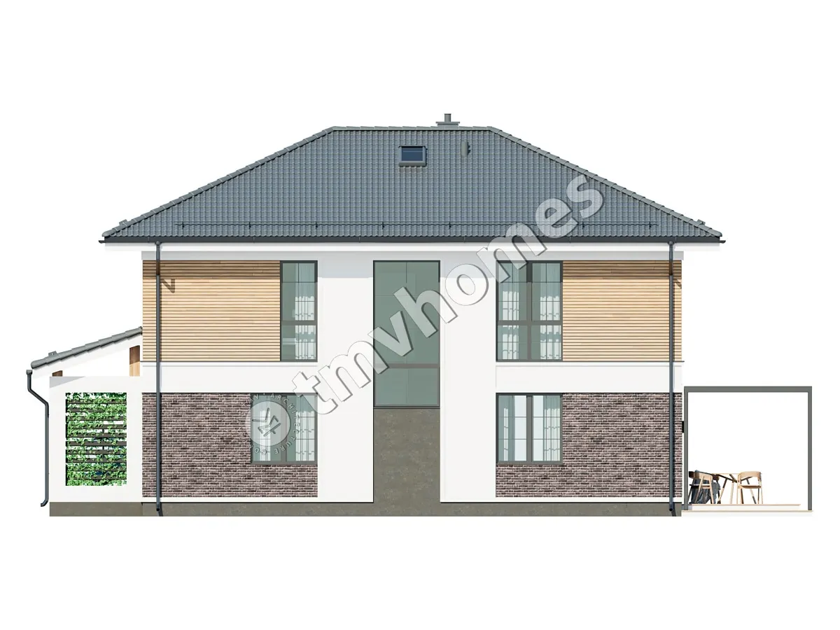Projekt domu jednorodzinnego o pow. 186 m²: Piętrowy, 5 Sypialnie, 2 Łazienki, Otwarta kuchnia