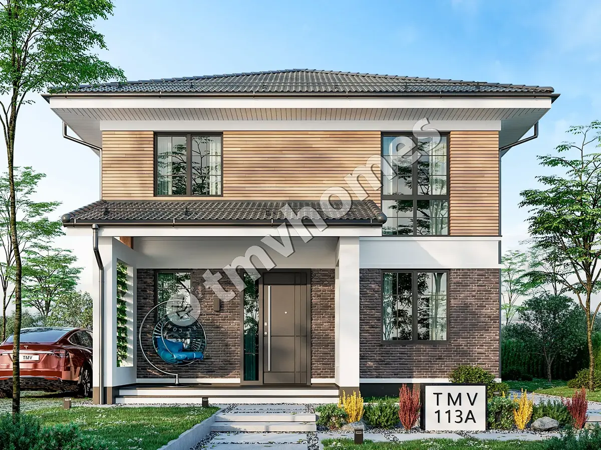 Projekt domu jednorodzinnego o pow. 186 m²: Piętrowy, 5 Sypialnie, 2 Łazienki, Otwarta kuchnia