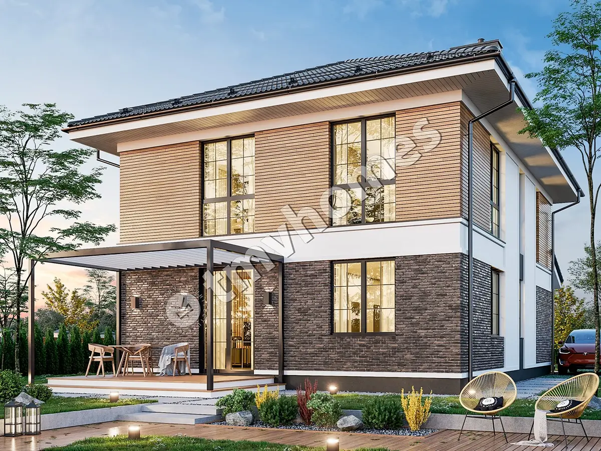 Projekt domu jednorodzinnego o pow. 186 m²: Piętrowy, 5 Sypialnie, 2 Łazienki, Otwarta kuchnia